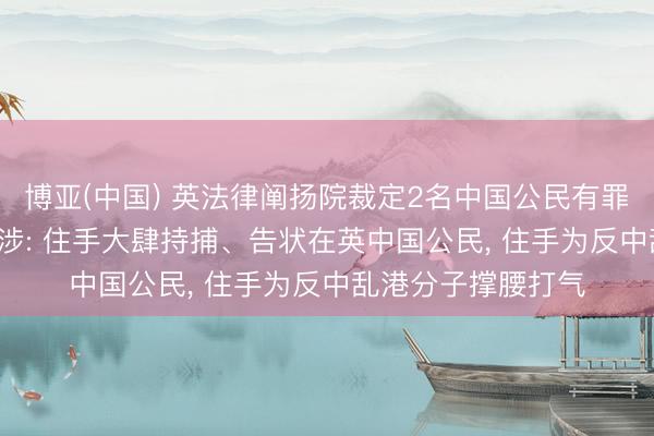 博亚(中国) 英法律阐扬院裁定2名中国公民有罪， 中方提倡严正交涉: 住手大肆持捕、告状在英中国公民， 住手为反中乱港分子撑腰打气