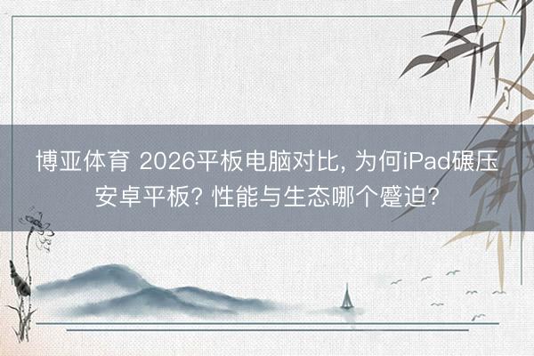 博亚体育 2026平板电脑对比， 为何iPad碾压安卓平板? 性能与生态哪个蹙迫?