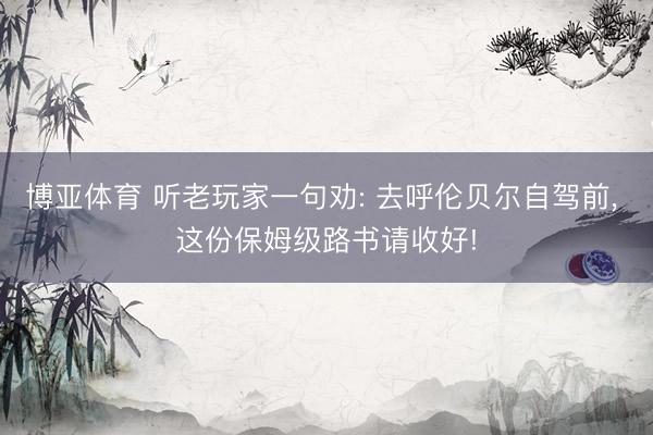 博亚体育 听老玩家一句劝: 去呼伦贝尔自驾前， 这份保姆级路书请收好!