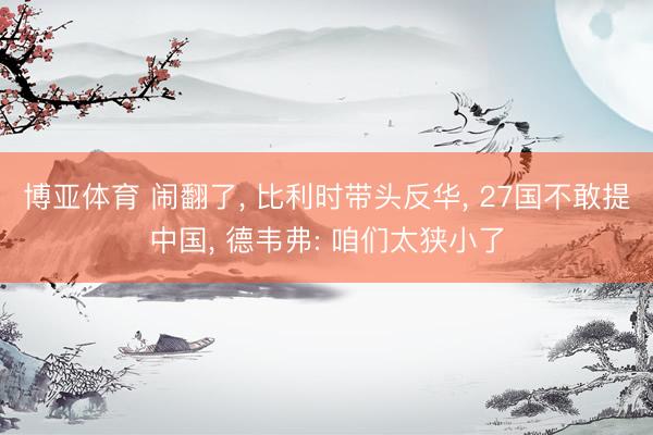 博亚体育 闹翻了， 比利时带头反华， 27国不敢提中国， 德韦弗: 咱们太狭小了